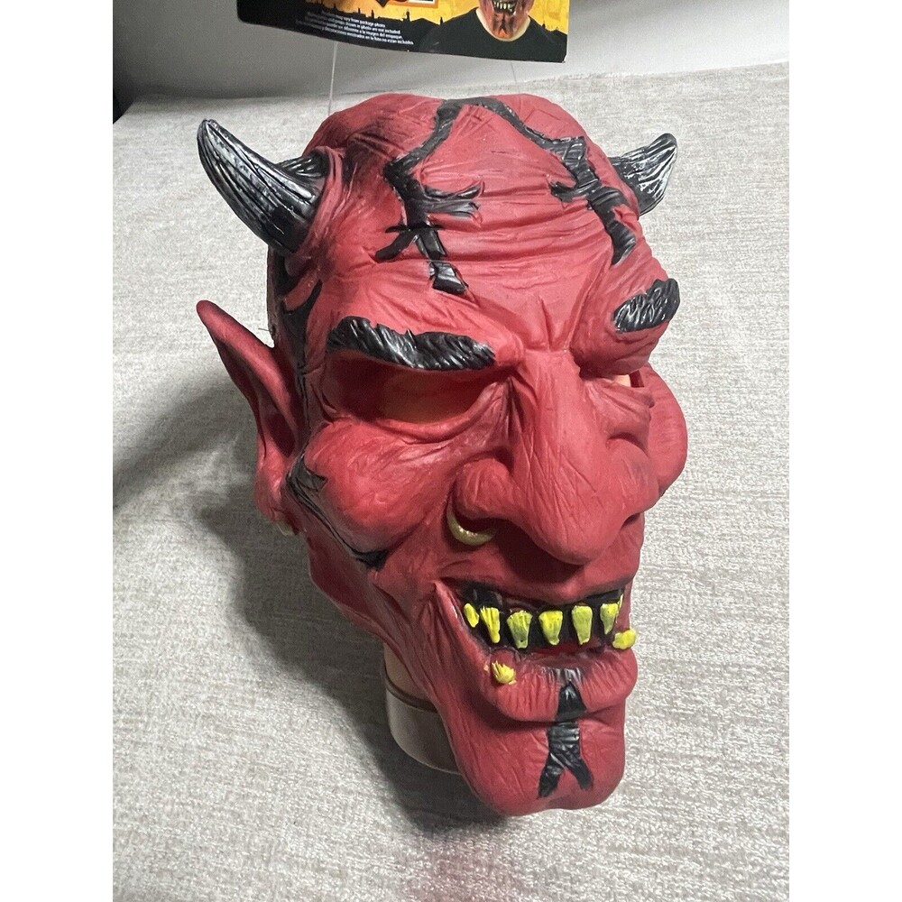 Vintage Halloween Devil Mask Trick Or Treat One Size Red